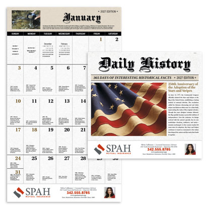 Produit promotionnel Daily History - Stapled Calendar