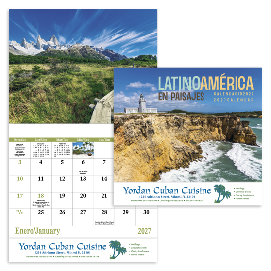 Produit promotionnel Latinoamerica en Paisajes - Stapled Calendar