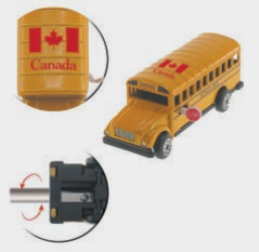 AIGUISE-CRAYON AUTOBUS DRAPEAU CANADA